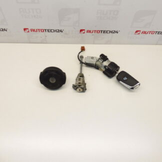 Set di serrature e 1 chiave Citroën Peugeot 4162KF 1609233980 1606423680
